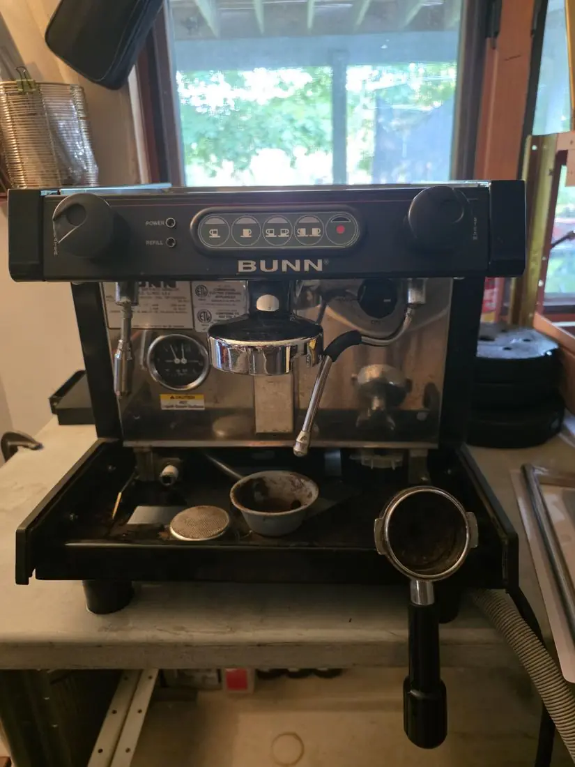 BUNN Espress ES-1A commercial espresso machine, a rebadged Futurmat Milady, repaired after pickup in St. Paul, Minnesota