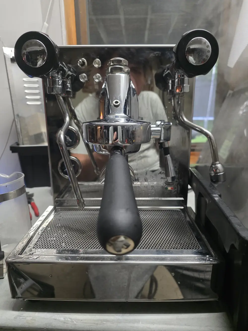 Quick Mill Anita Evo E61 espresso machine back in service after water intrusion and electrical repair, Twin Cities, Minnesota